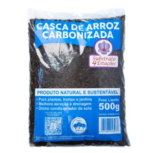 Substrato Casca de Arroz Carbonizada 500gr - 4 Estações